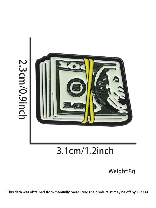 Summer Dollar Bill Design Brooch, Fashion Cute Alloy Badge for Men & Women for Party, Daily Clothing Decor, Trendy All-match & Exquisite Brooch for Birthday Gift