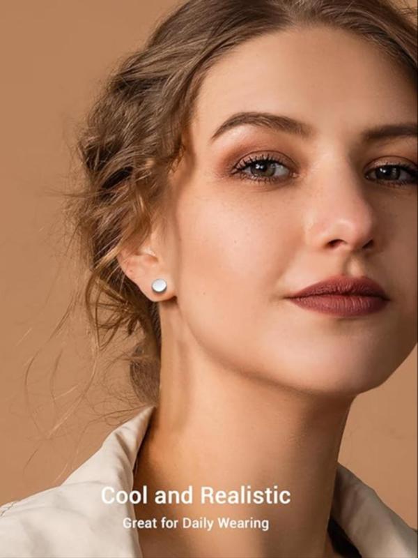 Stainless Steel Stud & Hoop Earrings, Fashionable Minimalist Earrings Set for Women & Men, Trendy All-match & Exquisite Jewelry for Birthday Gift