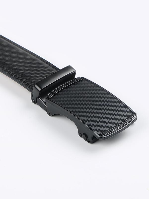 Men's Business Chevron Pattern Pu Buckle Belt, Slide Ratchet Belt for Men Dress Pant Shirt Oxfords, Business Casual Waistband for Work Office
