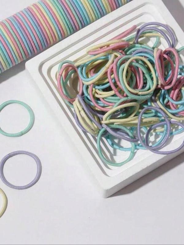 Colorful Hair Tie Set, High Stretch Hair Tie, Casual Simple Hair Accessories for Women & Girls, Minimalist Headwear Suitable for Thick Hair