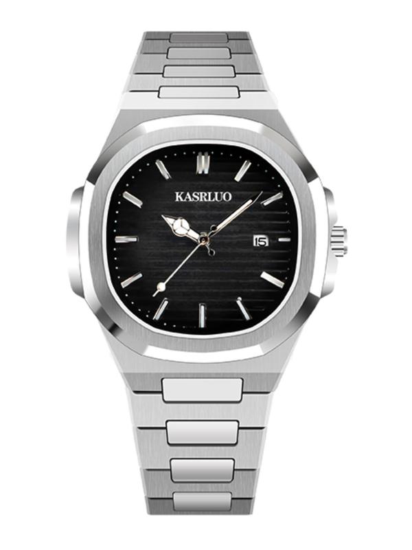 Men's Business Fashion Analog-digital Quartz Watch, Casual Trendy Rectangle Dial Wristwatch, Fashionable Watch for Daily & Business Decoration As Gift with Box