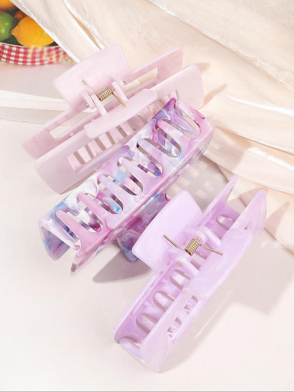 Marble Pattern Hair Claw, Casual and Versatile Hair Accessories for Women, Minimalist Headwear Suitable for Thick Hair