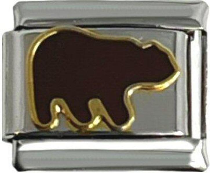 Italian Charm Link Brown Bear Charm  9mm