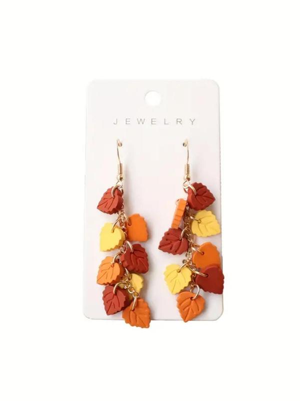 Cute Leaf Design Dangle Earrings, 2024 New Style Fashionable Jewelry for Women, Trendy All-match & Exquisite Jewelry for Birthday Gift Dainty Gift for Your Love
