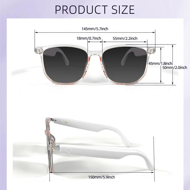 LIFEBEE Smart Glasses, Polarized BT Smart Sunglasses with Built-in High-sensitivity Microphone Speaker, UV Resistant Audio Smart Sunglasses for Women & Men