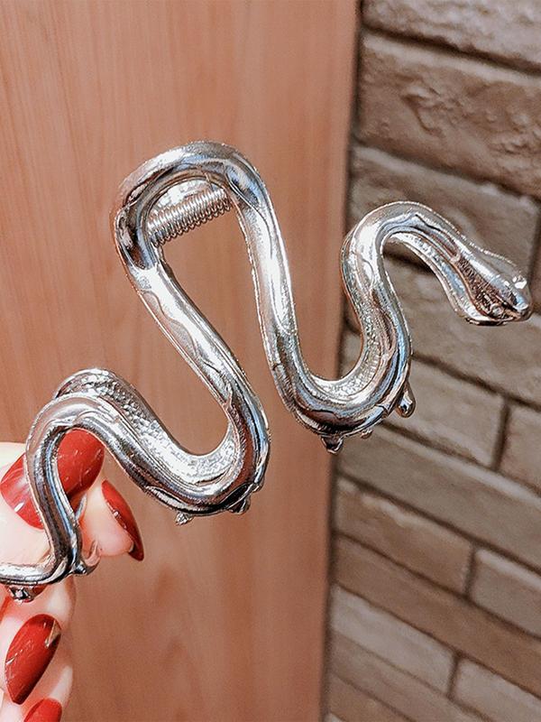 Y2k Snake Design Hair Claw Clip for Women, Fashion Alloy Trendy Street Trend Hair Accessories, Creative Cute Lovely Headwear for Daily & Xmas Hairstyle Decor