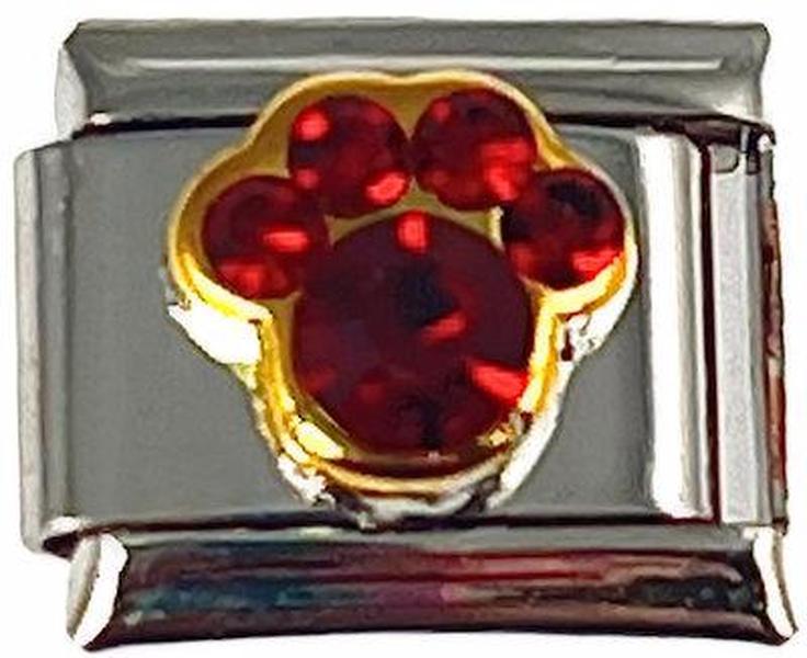 Italian Charm Link January Paw Birthstone 9mm