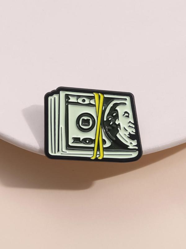 Summer Dollar Bill Design Brooch, Fashion Cute Alloy Badge for Men & Women for Party, Daily Clothing Decor, Trendy All-match & Exquisite Brooch for Birthday Gift