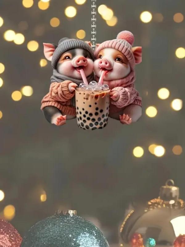 Cute Pig Design Keychain, Novelty Hanging Keychain for Car, Bag, Key, Fashion Accessories for Men & Women