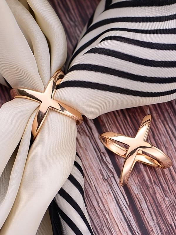 X Shaped Scarf Clip, Fashionable Cross Design Scarf Holder, Casual and Versatile Scarf Accessories for Women & Men, Trendy All-match & Exquisite Scarf Holder for Birthday Gift