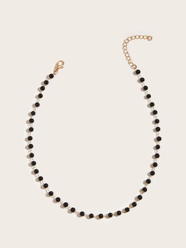 Simple Beaded Necklace,  Fashionable Jewelry for Women for Party, Daily Clothing Decor, Trendy All-match & Exquisite Neck Jewelry for Birthday Gift