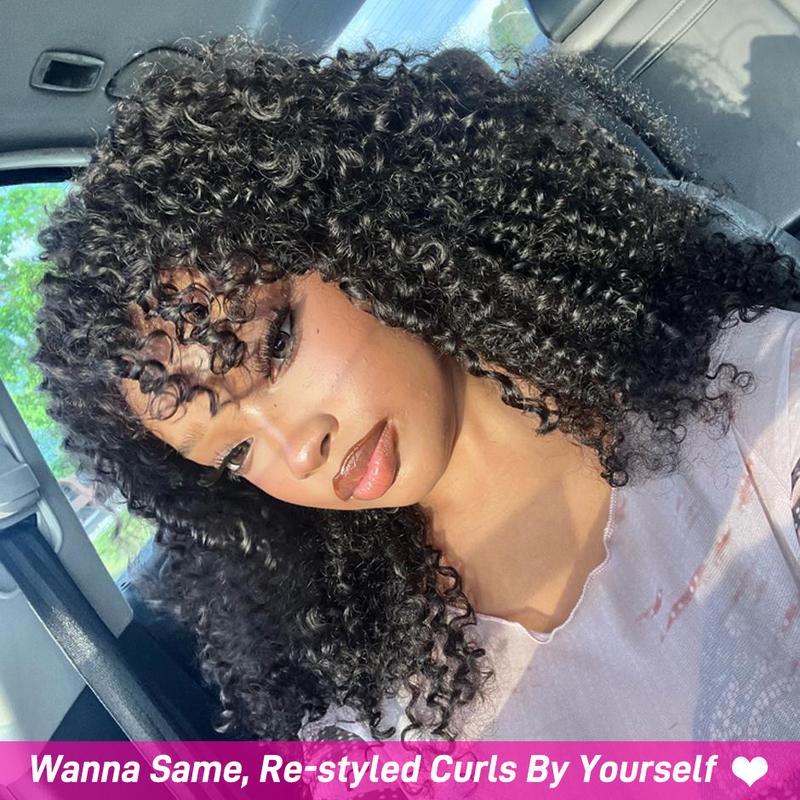 FORGIRLFOREVER Kinky Curly Lace Front Wig 13x4 Pre Plucked Lace Frontal Human Hair Wigs Natural Hairline Afro Curly Lace Front Wigs For Women