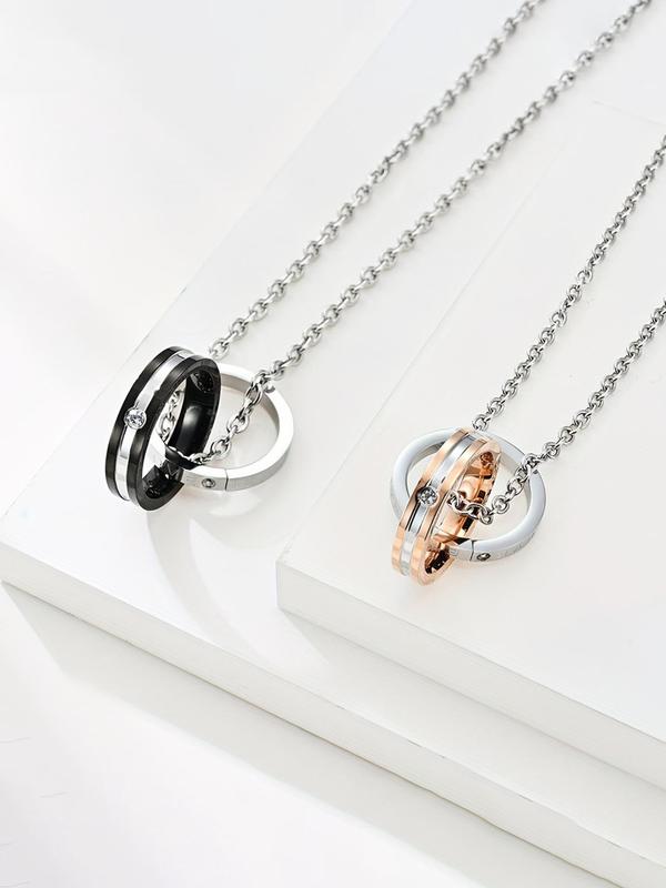 Couple Matching Puzzle Design Charm Bracelet & Ring Pendant Necklace, Fashion Jewelry for Party, Daily Decor, Trendy All-match & Exquisite Jewelry for Birthday Gift