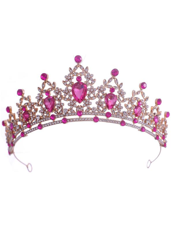 Women's Elegant Rhinestone Decor Crown, Trendy Exquisite Headwear for Bride, Chic Gorgeous Hair Accessories for Wedding Party Decor
