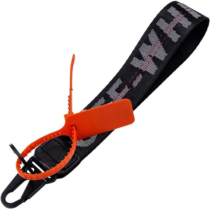 Fashion Letter Keychain Lanyard Industrial Rubber Canvas Wristlet Keychain Office Badge Lanyard Key Chain Phone Strap