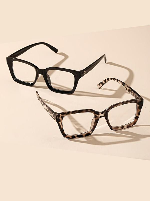 Unisex Simple Style Square Frame Eyeglasses, 2024 New Style Trendy Minimalism Casual Eyeglasses for Everyday Use, Fashion Accessories for Outdoor Activities