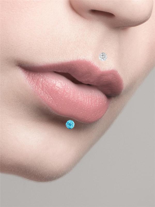 Unisex Elegant Rhinestone Decor Labret Studs, 5pcs set Stainless Steel Lip Piercing Jewelry for Women & Men, Fashion Trendy All-match Glittering Body Jewelry As Birthday Gift