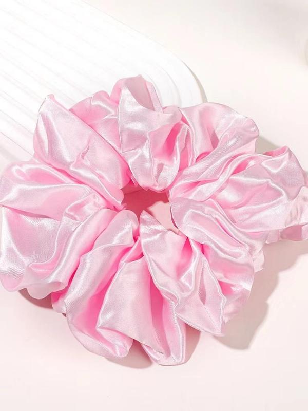 Women's Elegant Solid Color Ruched Design Hair Tie, Cute Trendy Scrunchie, Fashionable Hair Accessories for Daily & Party Decoration