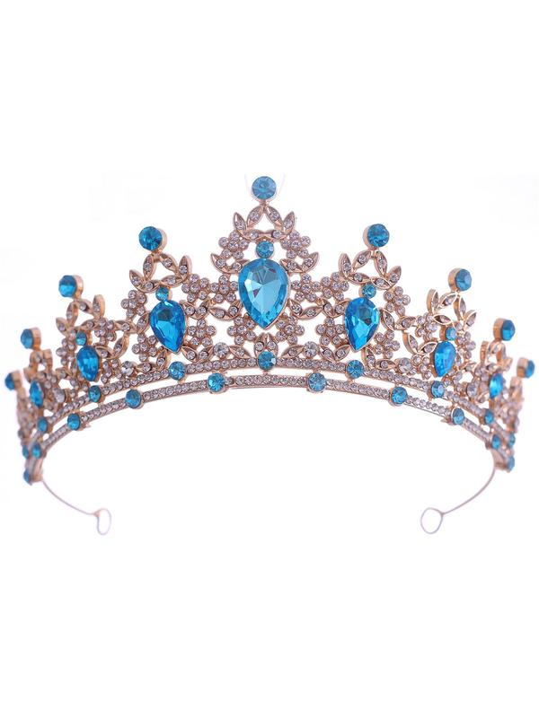 Women's Elegant Rhinestone Decor Crown, Trendy Exquisite Headwear for Bride, Chic Gorgeous Hair Accessories for Wedding Party Decor
