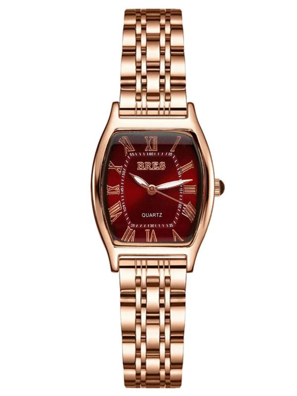 Women's Vintage Business Barrel Dial Quartz Watch, Trendy Elegant Wristwatch, Chic Watch As Birthday Gift for Girlfriend for Daily & Work Use with Gift Box