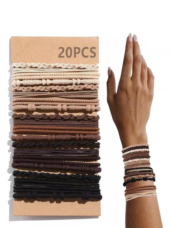 High Stretch Hair Tie Set, Casual Simple Hair Accessories for Women & Girls, Minimalist Headwear Suitable for Thick Hair