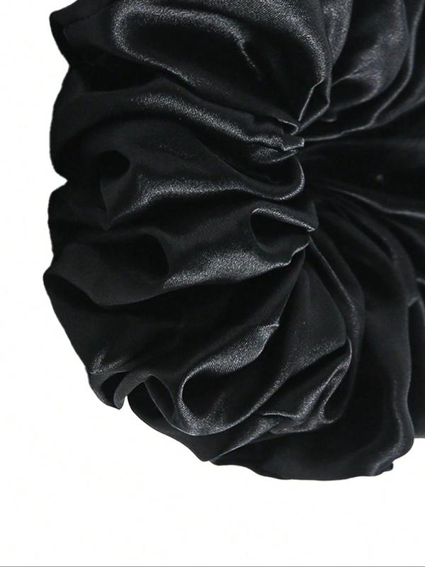 Women's Elegant Solid Color Ruched Design Hair Tie, Cute Trendy Scrunchie, Fashionable Hair Accessories for Daily & Party Decoration