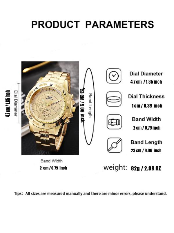 Men's Business Fashion Round Dial Analog Quartz Watch, Fashion Watch for Party, Trendy All-match & Exquisite Watch for Gift without Box