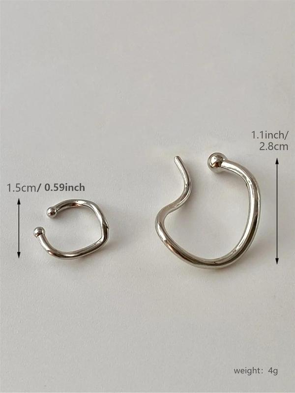 Women's 1 Pair Plain Casual Copper Ear Cuff, Casual Trendy Ear Cuff, Fashionable Jewelry for Daily & Party Decoration