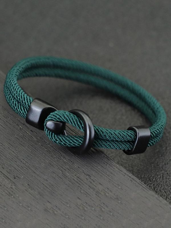 Men's Simple Plain Rope Bracelet for Summer, Casual Trendy Bracelet, Fashionable Accessories for Daily & Party Decoration