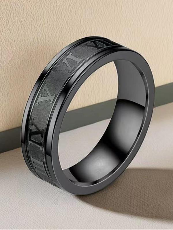 Men's Simple Style Plain Color Ring Set, Casual Trendy Ring Set, Fashion Accessories for Daily Wear, Trendy All-match & Exquisite Jewelry for Birthday Gift