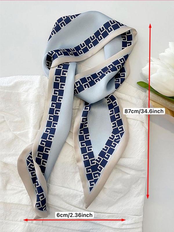 Boho Style Hair Band, Long Silk Scarves & Striped Pattern Hair Band, Multi-use Hair Accessories for Women & Girls