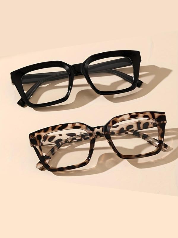 Unisex Simple Style Square Frame Eyeglasses, 2024 New Style Trendy Minimalism Casual Eyeglasses for Everyday Use, Fashion Accessories for Outdoor Activities