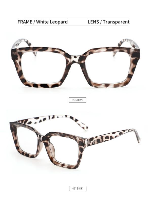 Unisex Simple Style Square Frame Eyeglasses, 2024 New Style Trendy Minimalism Casual Eyeglasses for Everyday Use, Fashion Accessories for Outdoor Activities