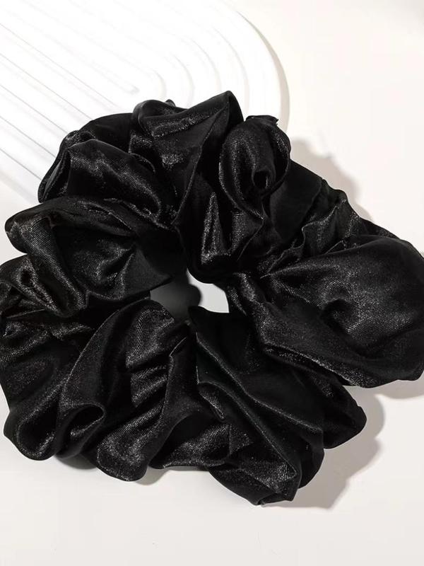 Women's Elegant Solid Color Ruched Design Hair Tie, Cute Trendy Scrunchie, Fashionable Hair Accessories for Daily & Party Decoration