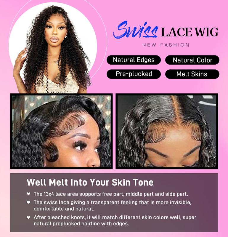 FORGIRLFOREVER Kinky Curly Lace Front Wig 13x4 Pre Plucked Lace Frontal Human Hair Wigs Natural Hairline Afro Curly Lace Front Wigs For Women