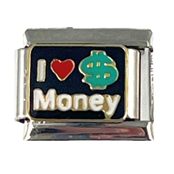 Italian Charm Link 9mm I Love Money Charm