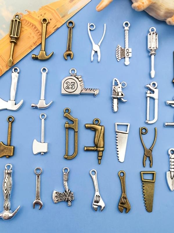 Vintage Alloy Tool Design Pendant, DIY Jewelry Accessories for Necklace & Bracelet Making, Jewelry Making Supplies for Men & Women