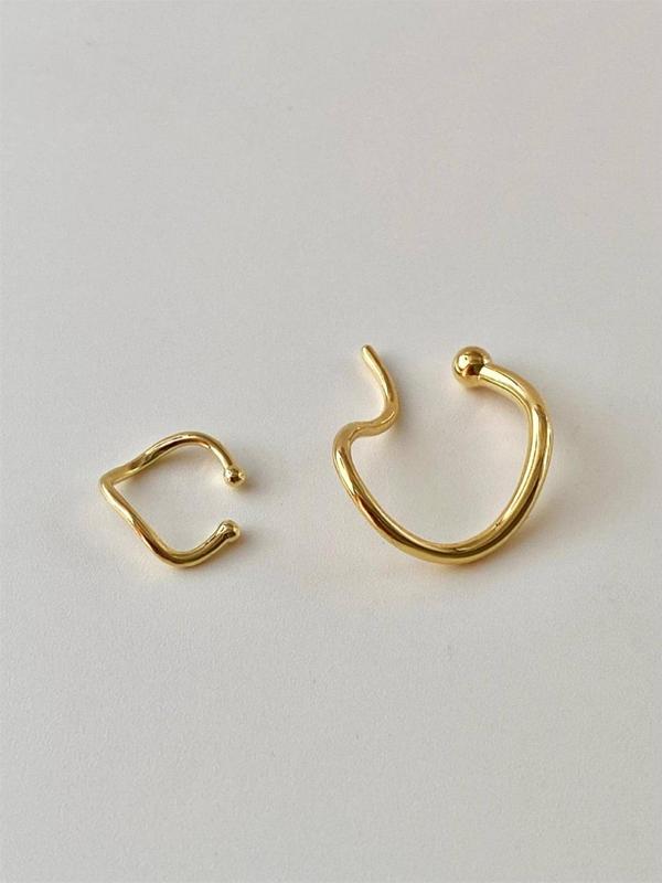 Women's 1 Pair Plain Casual Copper Ear Cuff, Casual Trendy Ear Cuff, Fashionable Jewelry for Daily & Party Decoration
