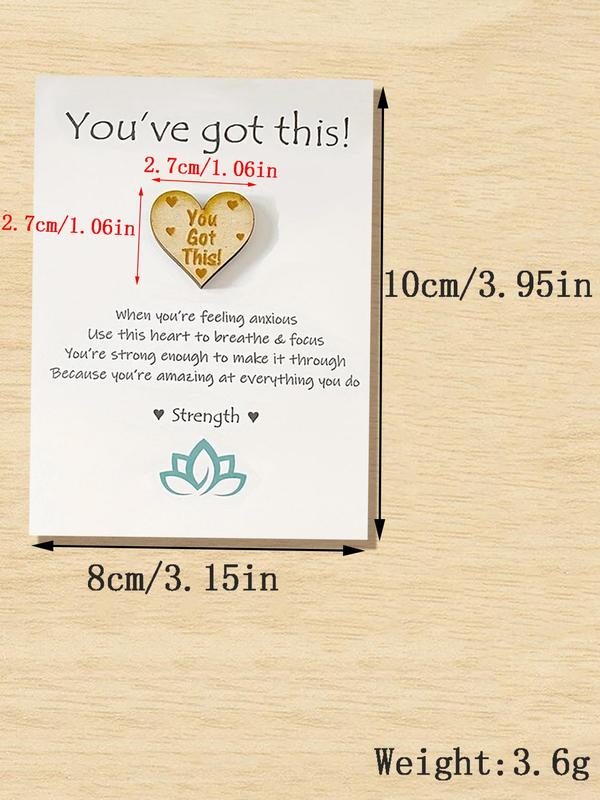Cute Heart Shaped Charm, 2024 New Trendy Inspiring Letters Graphic Pendant, Chic Novelty Encouragement Charm As Gift