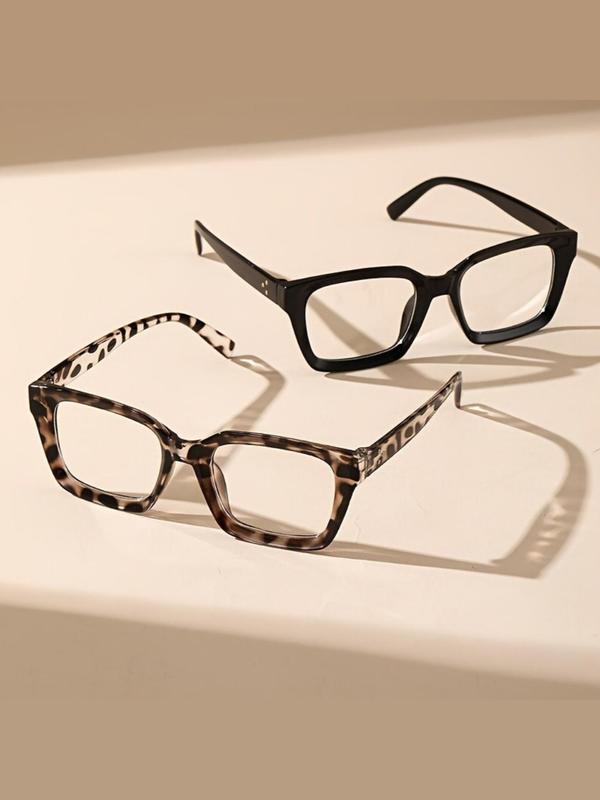 Unisex Simple Style Square Frame Eyeglasses, 2024 New Style Trendy Minimalism Casual Eyeglasses for Everyday Use, Fashion Accessories for Outdoor Activities