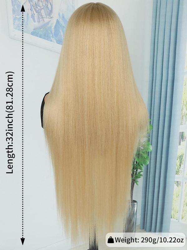 32 Inch Lime Green Long Straight Wigs for Women, Gorgeous Fluffy Wigs without Bangs, Synthetic Lace Front Wigs for Party, Daily Use