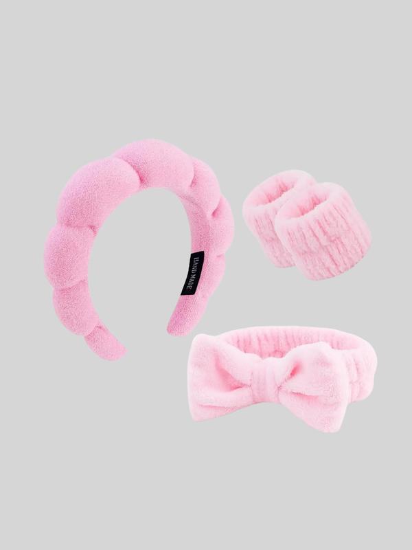 Cute Bowknot Hair Band & Wristband & Hair Hoop Set, Summer Cloudy Design Hair Accessories Set for Makeup, Spa, Fashion Hair Accessories for Women & Girls for Back To School