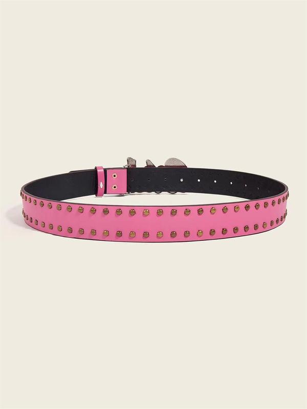 Women's Punk Style Letter Design Belt, Fashion Y2K Hip Hop PU Leather Belt, Retro Fashion Personalized Wide Edge Leisure Multi-functional Belt