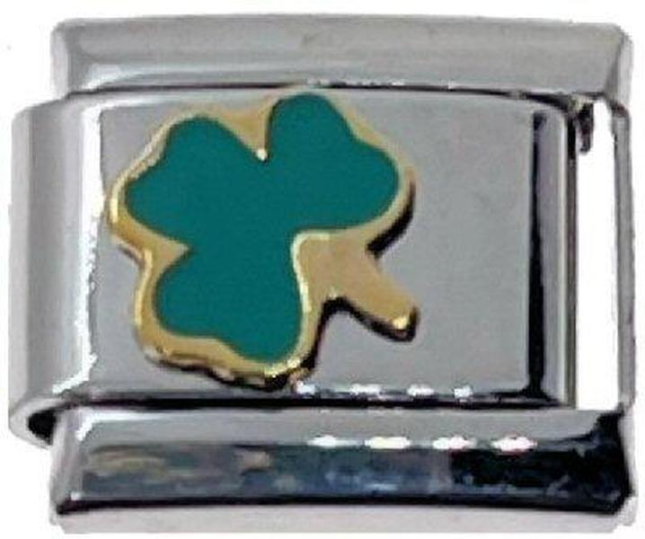 Italian Charm Link Shamrock Clover 9mm