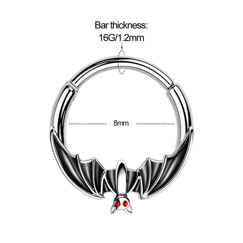Oufer 16G Hanged Bat Septum Ring Daith Hoop