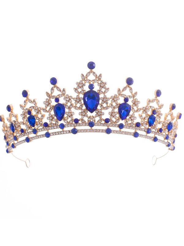 Women's Elegant Rhinestone Decor Crown, Trendy Exquisite Headwear for Bride, Chic Gorgeous Hair Accessories for Wedding Party Decor