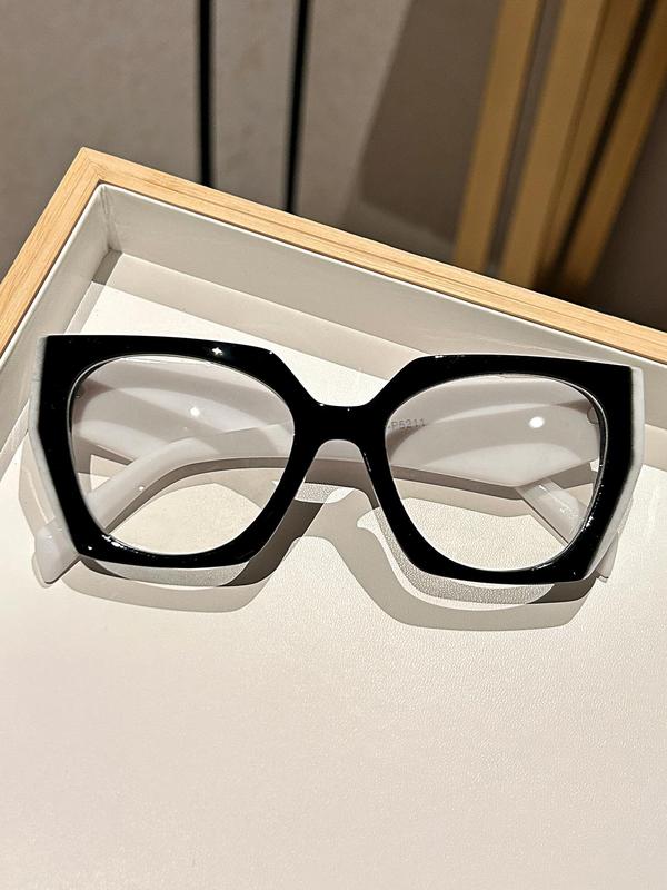 Simple Eyeglasses for Everyday Use, Basic Geometric Frame Eyeglasses for Women & Men, Fashion Eyeglasses for Work, Daily Decor, Perfect for Student Daily Use