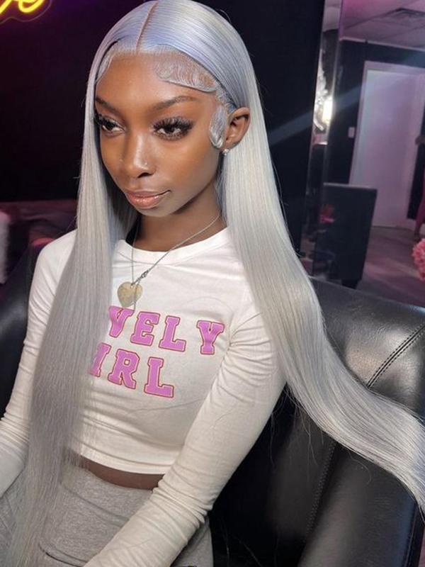 32 Inch Lime Green Long Straight Wigs for Women, Gorgeous Fluffy Wigs without Bangs, Synthetic Lace Front Wigs for Party, Daily Use