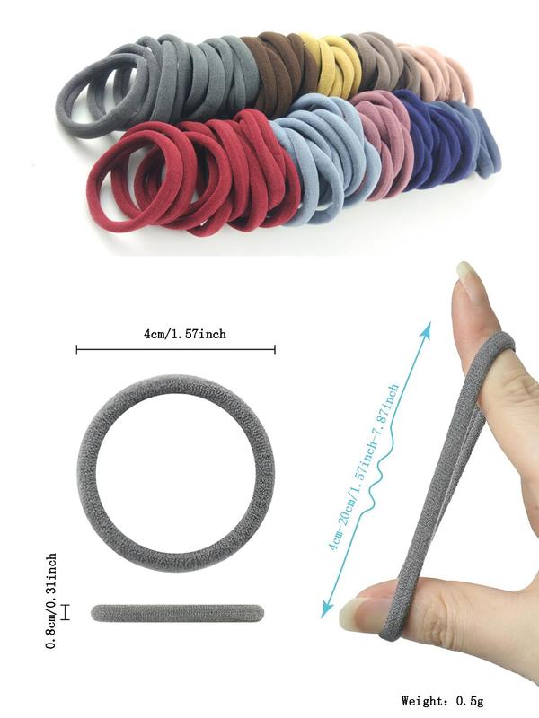 Random Color High Elastic Hair Tie, Soft Thick Seamless Hair Tie, Hair Accessories for Women & Girls, Suitable for Daily Use