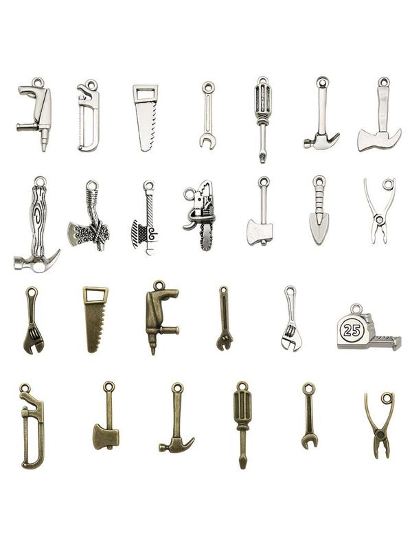 Vintage Alloy Tool Design Pendant, DIY Jewelry Accessories for Necklace & Bracelet Making, Jewelry Making Supplies for Men & Women